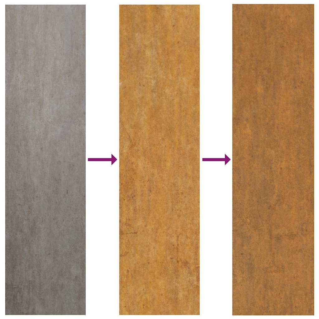 Cancello da giardino 100x75 cm in acciaio Corten e design in bambù | homemem39