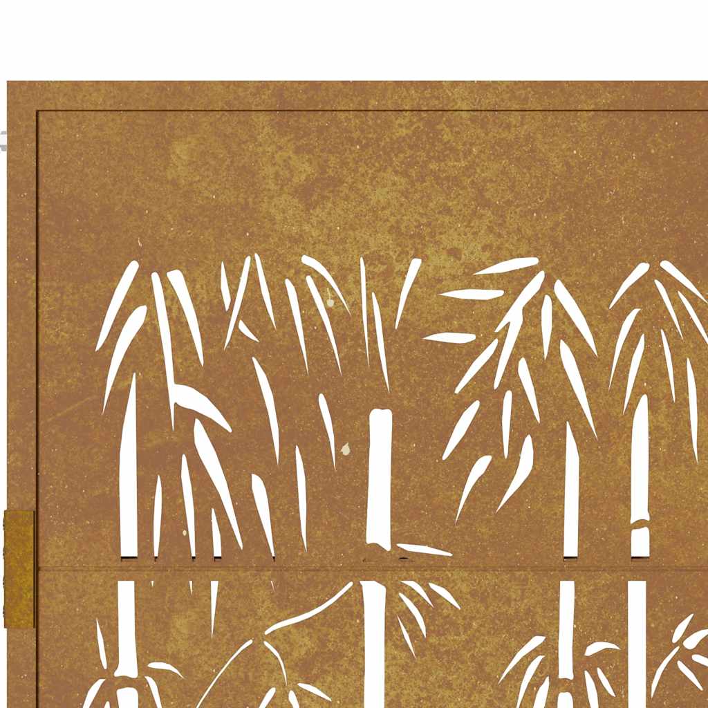 Cancello da giardino 100x200 cm in acciaio corten e design in bambù | homemem39
