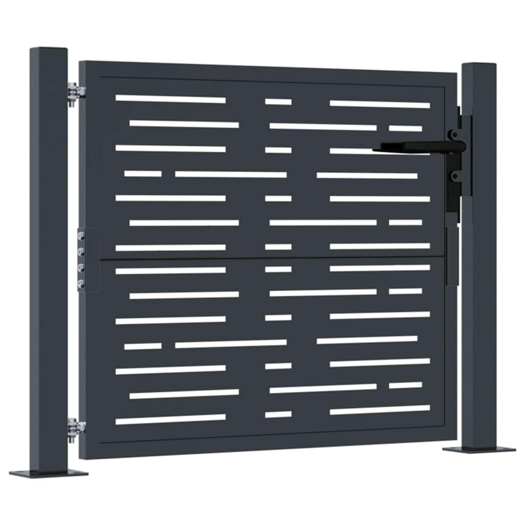 Cancello da giardino antracite 100x75 cm in acciaio design quadrato | homemem39