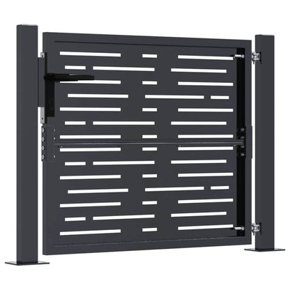 Cancello da giardino antracite 100x75 cm in acciaio design quadrato | homemem39