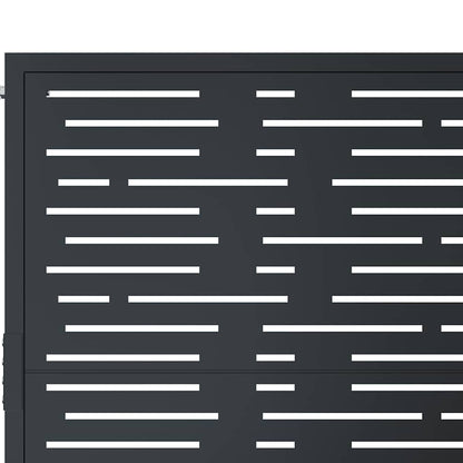 Cancello da giardino antracite 100x75 cm in acciaio design quadrato | homemem39