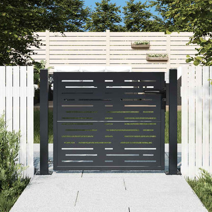 Cancello da giardino antracite 100x75 cm in acciaio design quadrato | homemem39