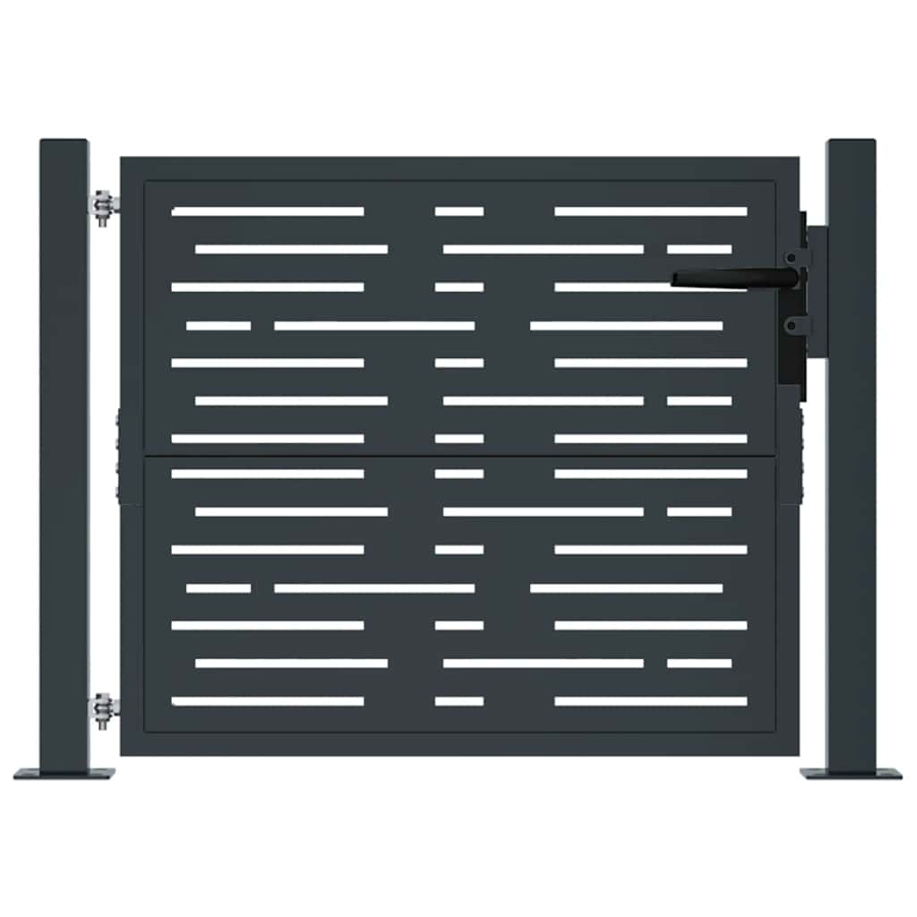 Cancello da giardino antracite 100x100 cm in acciaio design quadrato | homemem39