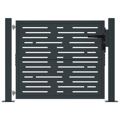 Cancello da giardino antracite 100x100 cm in acciaio design quadrato | homemem39