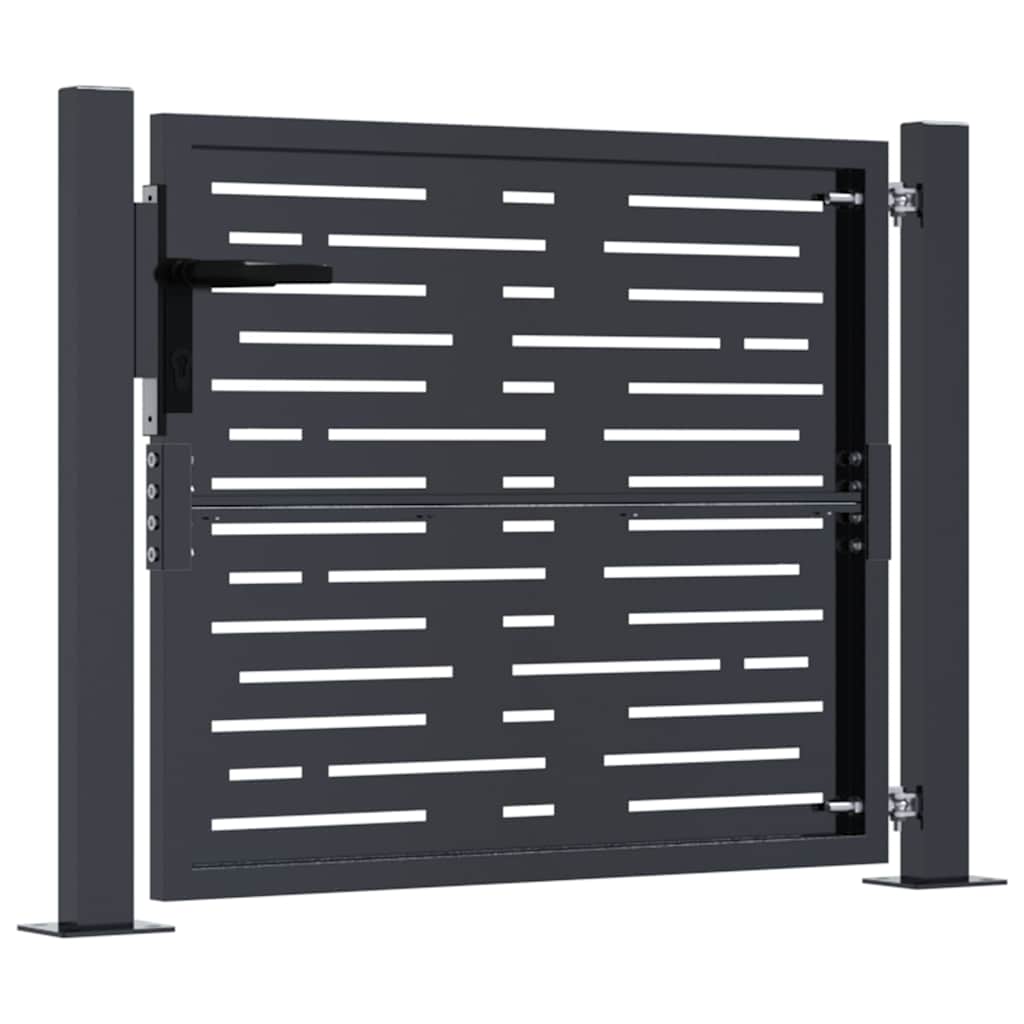 Cancello da giardino antracite 100x100 cm in acciaio design quadrato | homemem39
