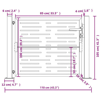 Cancello da giardino antracite 100x100 cm in acciaio design quadrato | homemem39