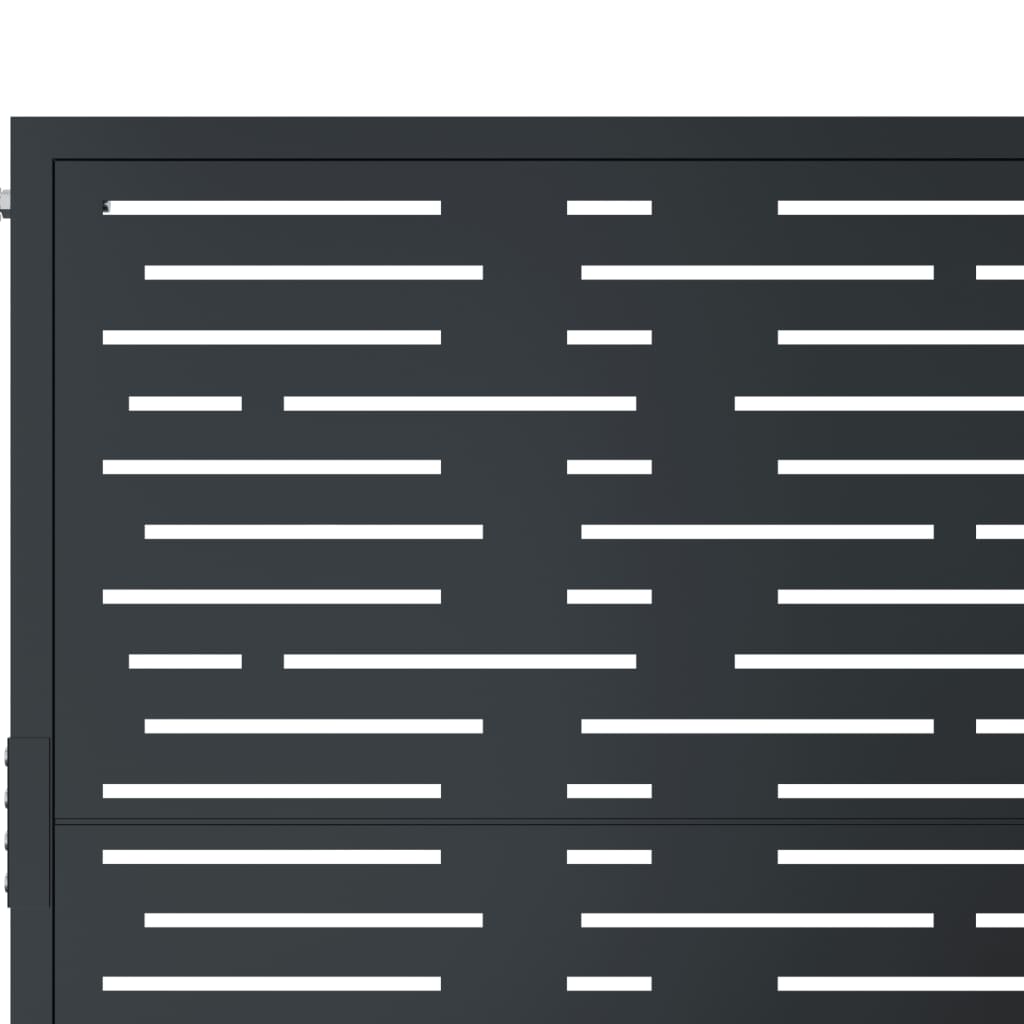 Cancello da giardino antracite 100x125 cm in acciaio design quadrato | homemem39