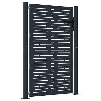 Cancello da giardino antracite 100x150 cm in acciaio design quadrato | homemem39