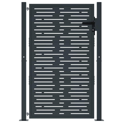 Cancello da giardino antracite 100x150 cm in acciaio design quadrato | homemem39