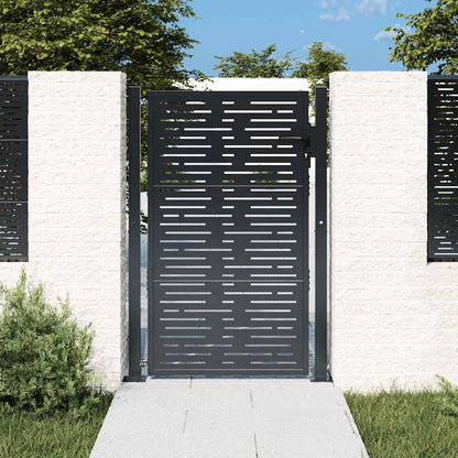 Cancello da giardino antracite 100x150 cm in acciaio design quadrato | homemem39