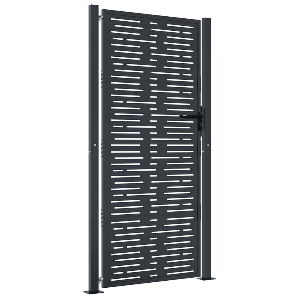 Cancello da giardino antracite 100x175 cm in acciaio design quadrato | homemem39