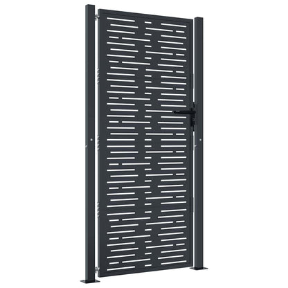 Cancello da giardino antracite 100x175 cm in acciaio design quadrato | homemem39