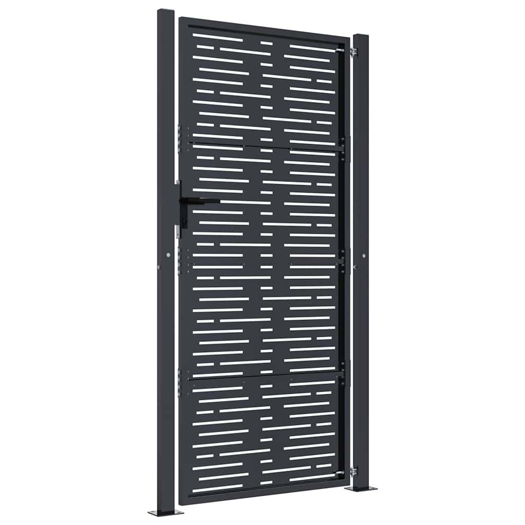 Cancello da giardino antracite 100x175 cm in acciaio design quadrato | homemem39