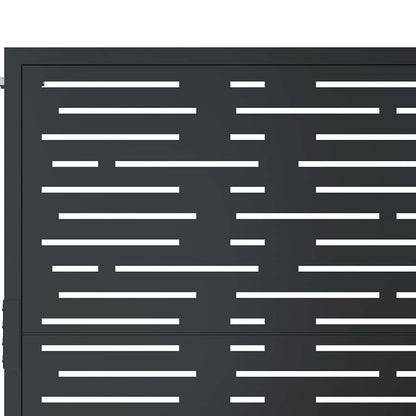 Cancello da giardino antracite 100x175 cm in acciaio design quadrato | homemem39