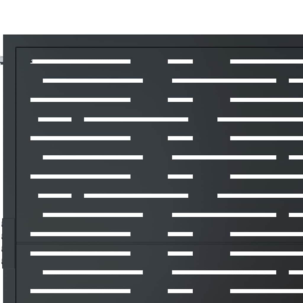 Cancello da giardino antracite 100x200 cm in acciaio design quadrato | homemem39