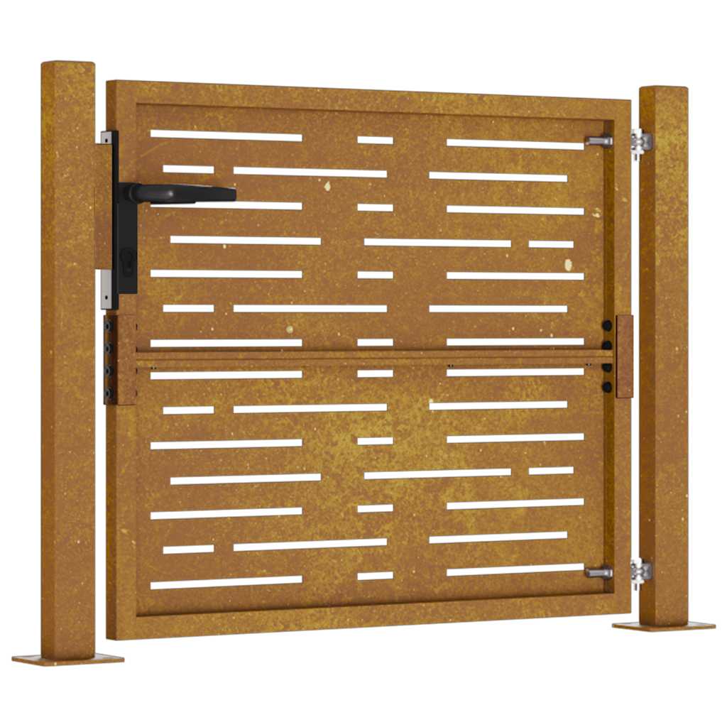 Cancello da giardino 100x75 cm in acciaio Corten design quadrato | homemem39