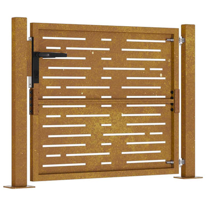 Cancello da giardino 100x75 cm in acciaio Corten design quadrato | homemem39