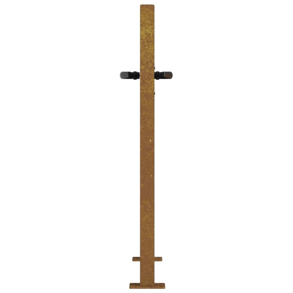 Cancello da giardino 100x75 cm in acciaio Corten design quadrato | homemem39