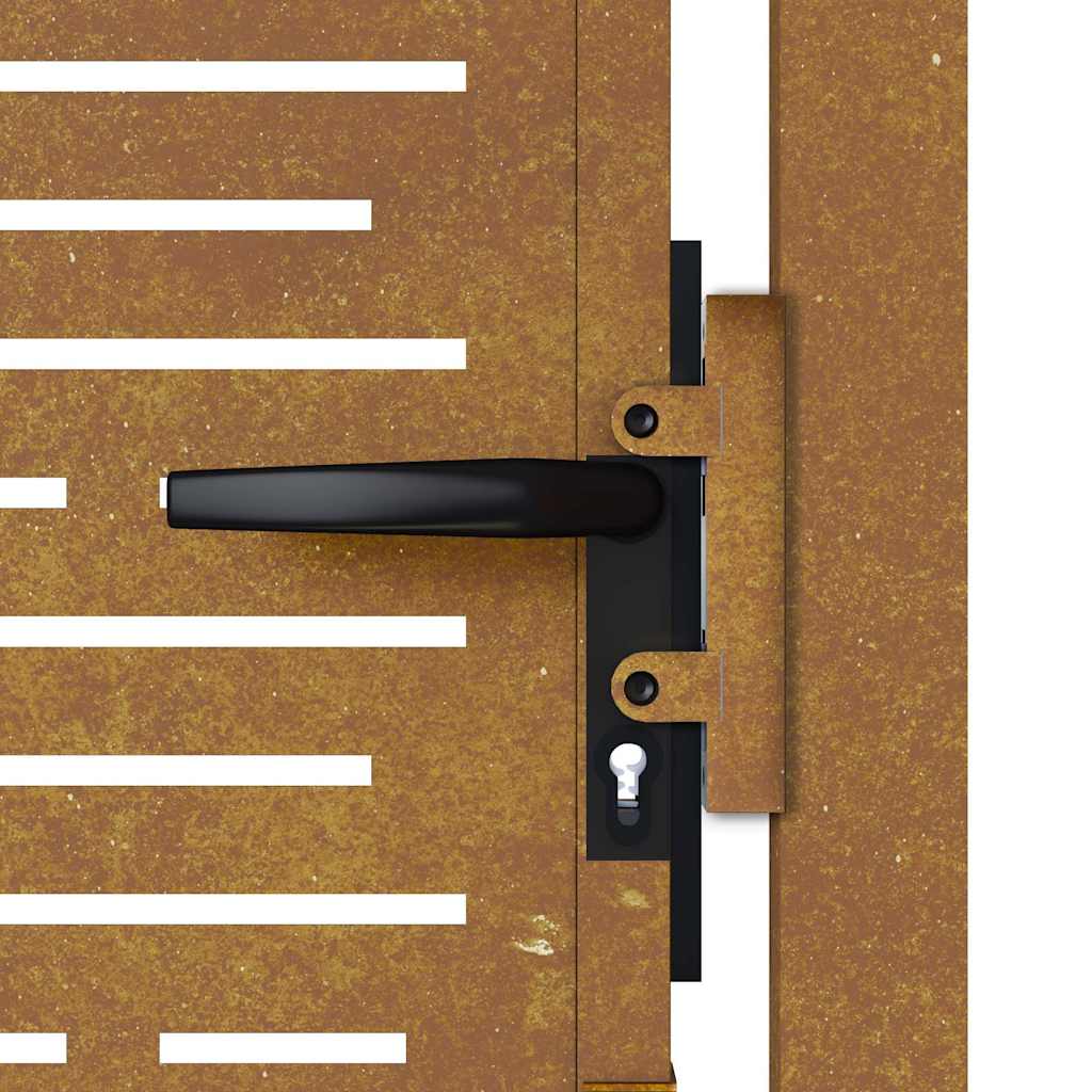 Cancello da giardino 100x75 cm in acciaio Corten design quadrato | homemem39