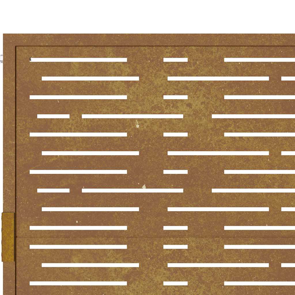 Cancello da giardino 100x125 cm in acciaio Corten design quadrato | homemem39