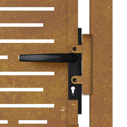 Cancello da giardino 100x125 cm in acciaio Corten design quadrato | homemem39