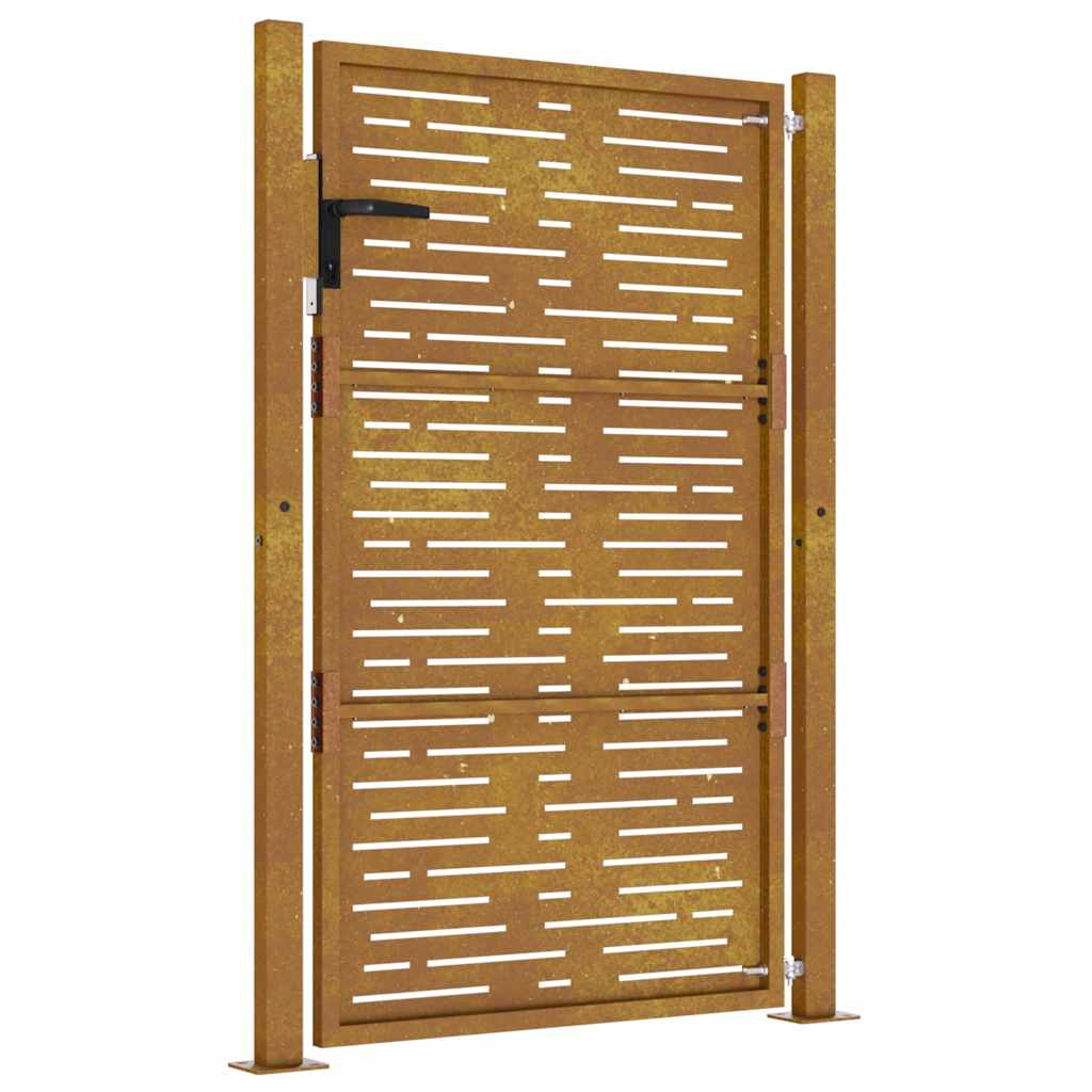 Cancello da giardino 100x150 cm in acciaio Corten design quadrato | homemem39