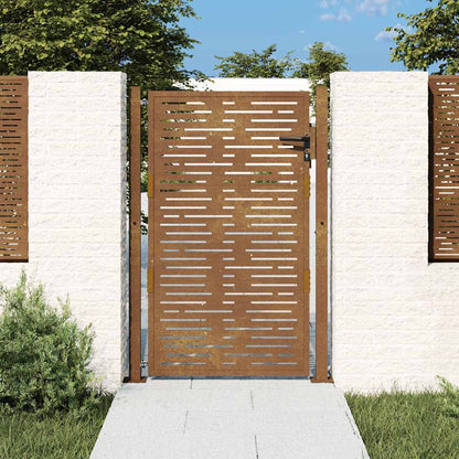 Cancello da giardino 100x150 cm in acciaio Corten design quadrato | homemem39