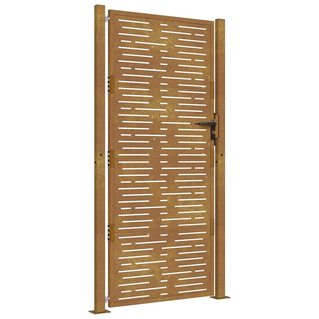 Cancello da giardino 100x175 cm in acciaio Corten design quadrato | homemem39