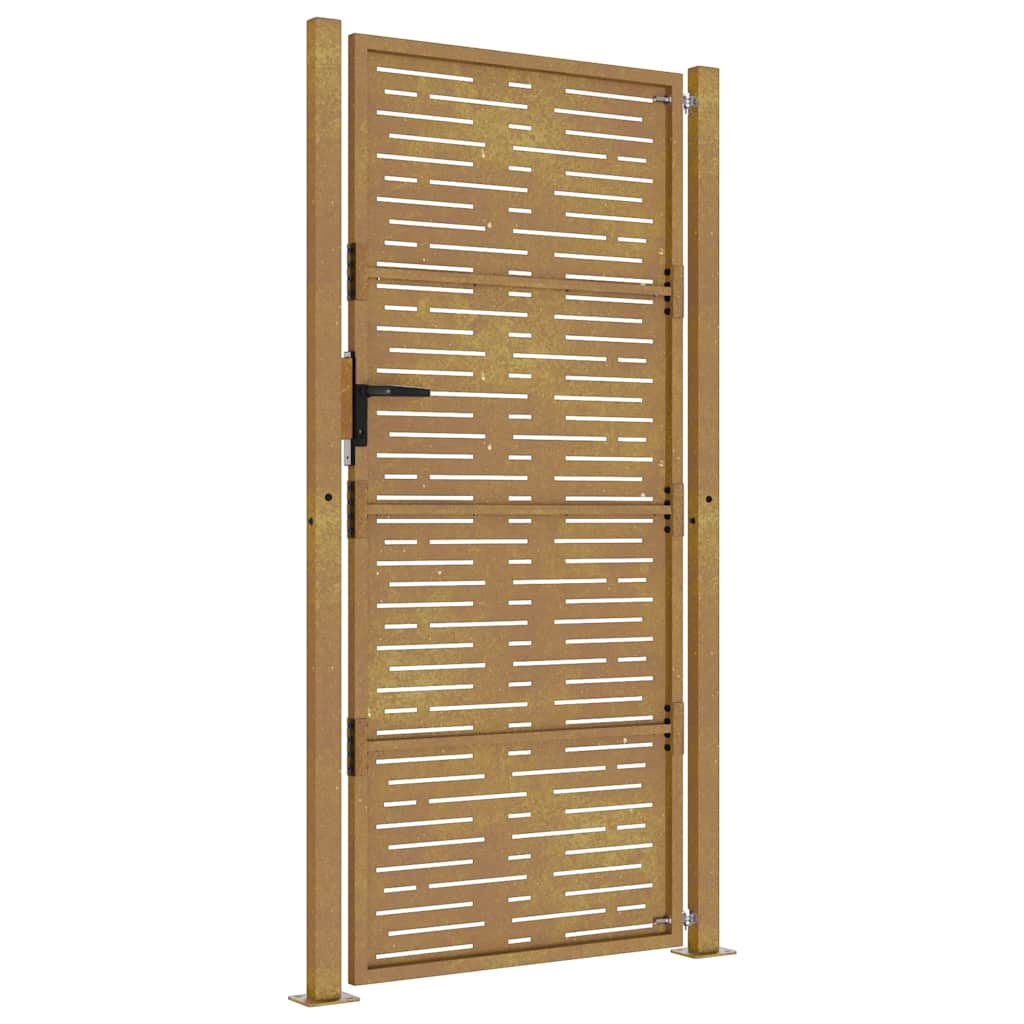 Cancello da giardino 100x175 cm in acciaio Corten design quadrato | homemem39