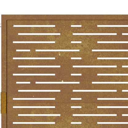 Cancello da giardino 100x175 cm in acciaio Corten design quadrato | homemem39