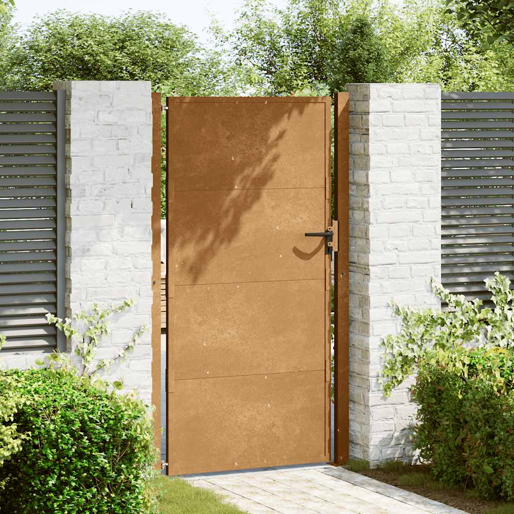 Cancello da giardino 100x175 cm in acciaio Corten | homemem39