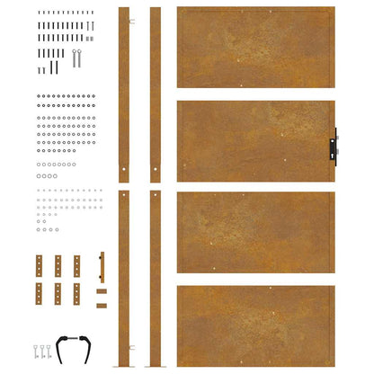 Cancello da giardino 100x175 cm in acciaio Corten | homemem39