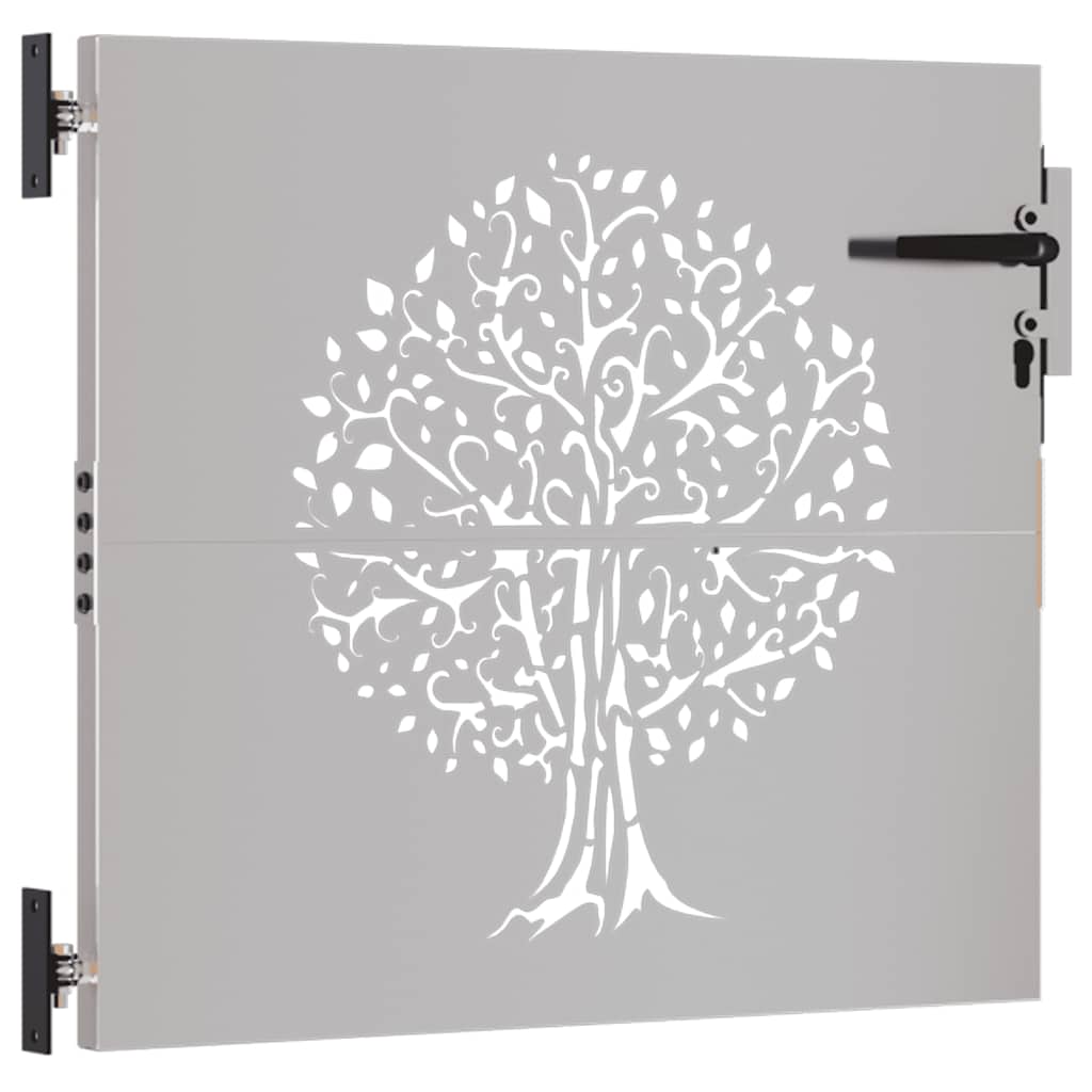 Cancello da giardino 85x75 cm in acciaio Corten con design ad albero | homemem39