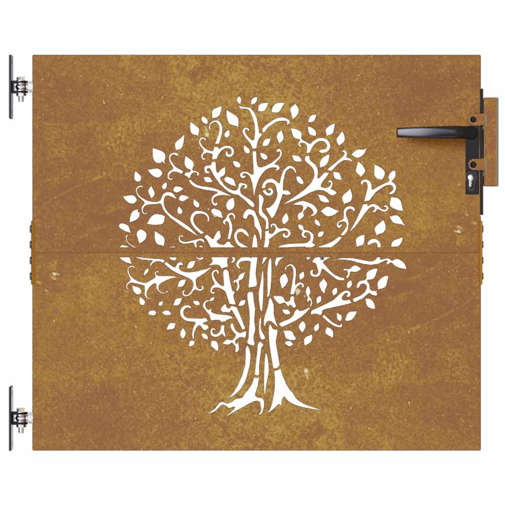 Cancello da giardino 85x75 cm in acciaio Corten con design ad albero | homemem39