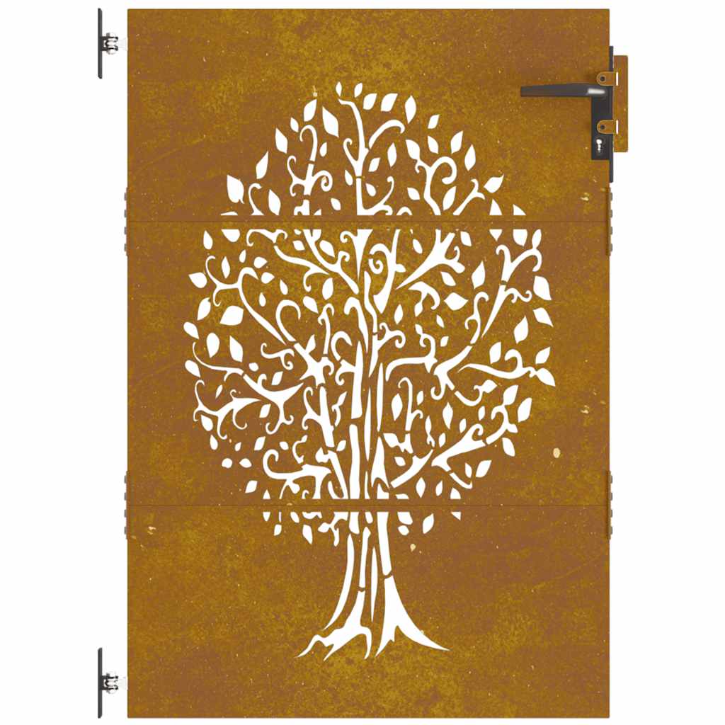 Cancello da giardino 85x125 cm in acciaio Corten con design ad albero | homemem39