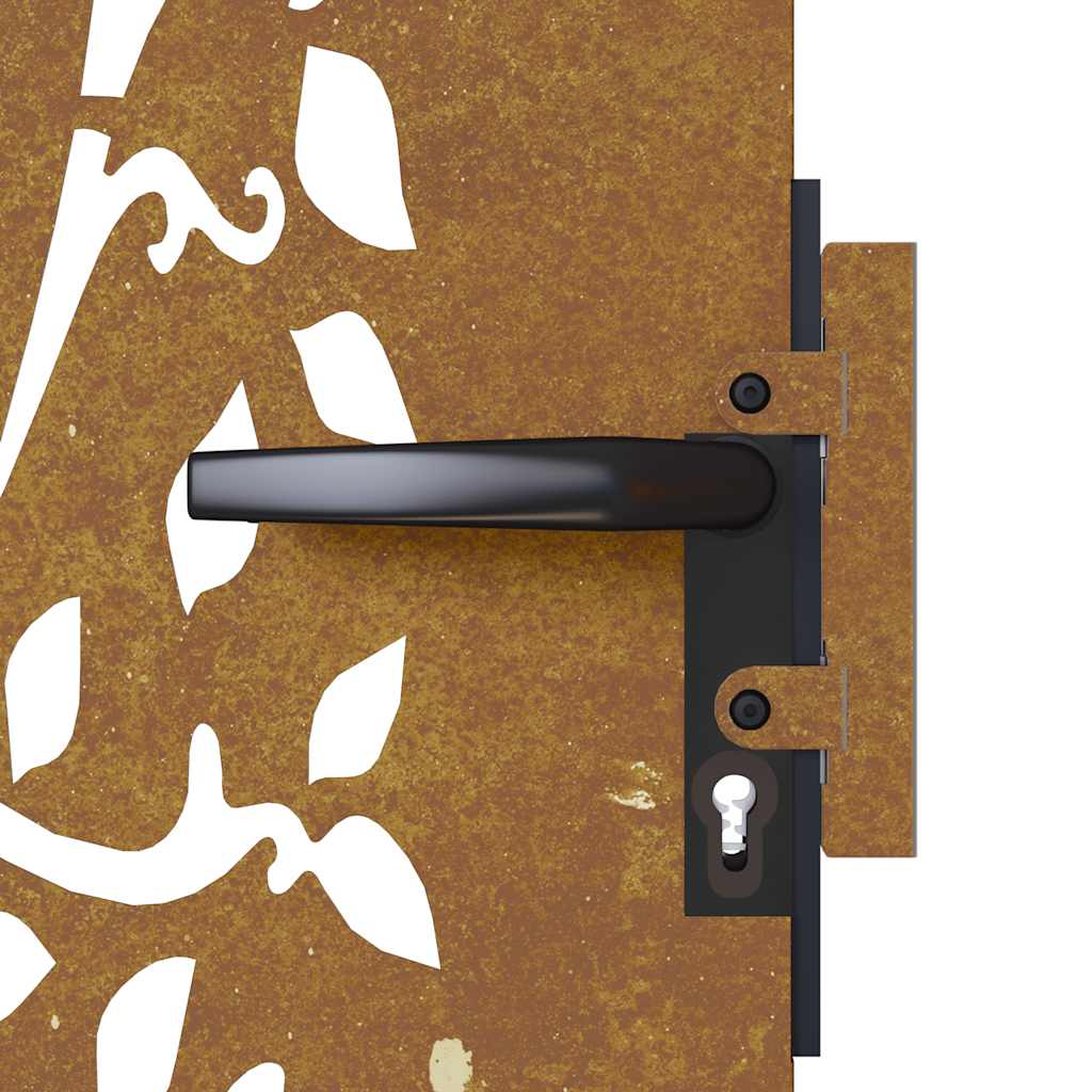 Cancello da giardino 85x125 cm in acciaio Corten con design ad albero | homemem39