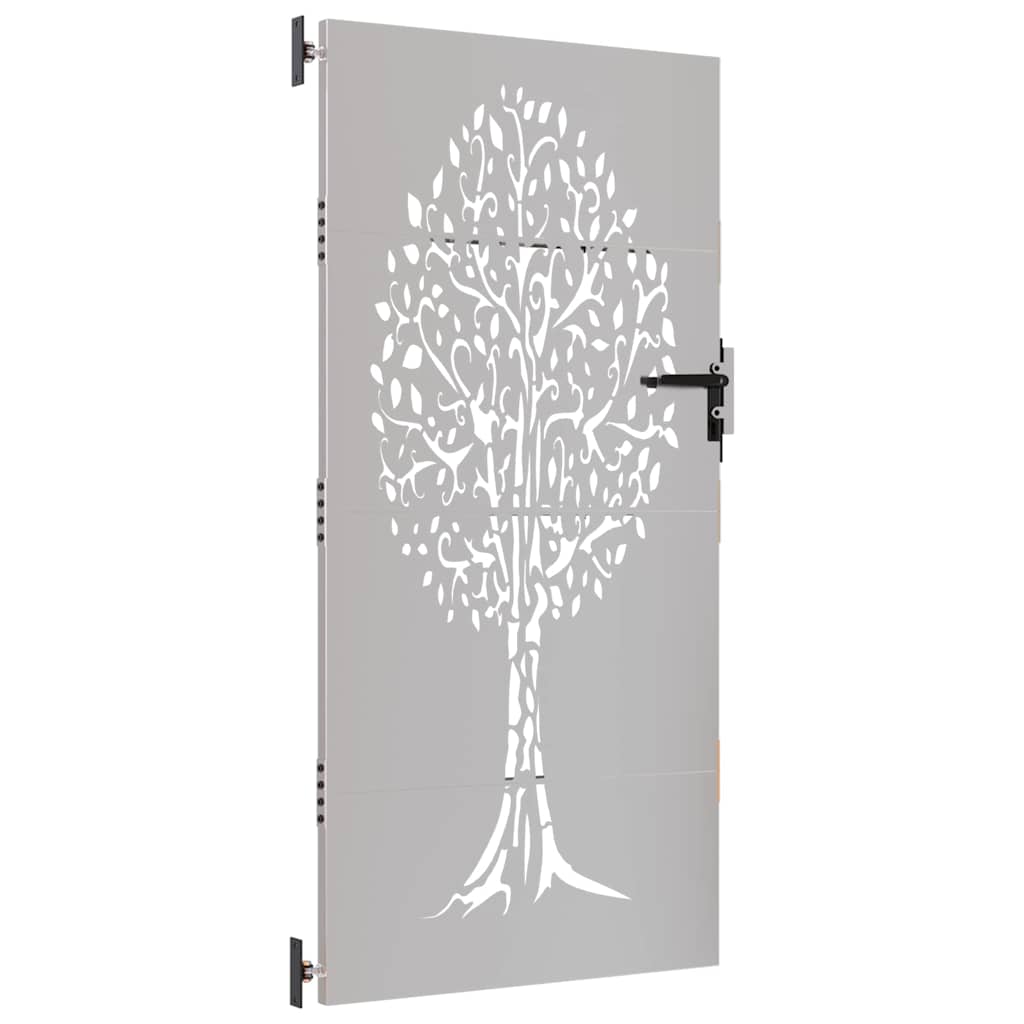 Cancello da giardino 85x175 cm in acciaio Corten con design ad albero | homemem39