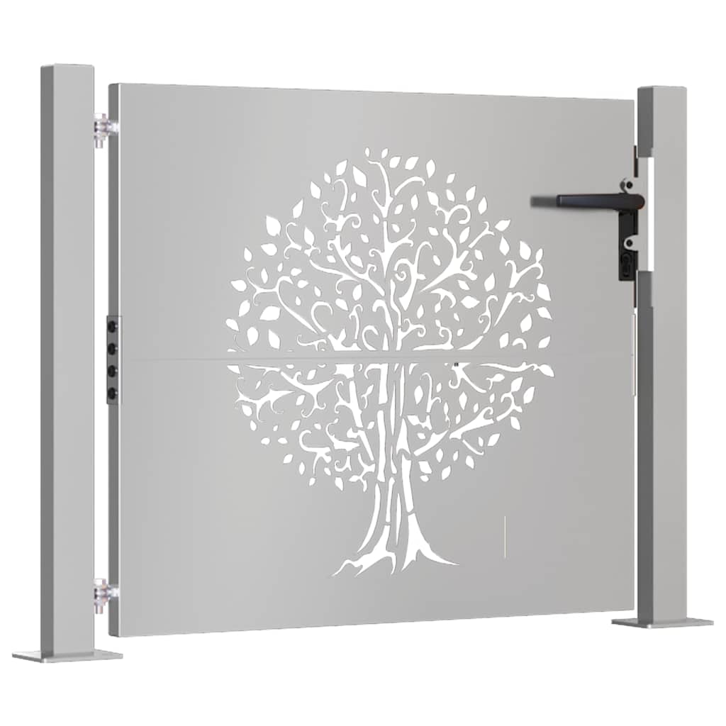 Cancello da giardino 100x75 cm in acciaio Corten con design ad albero | homemem39