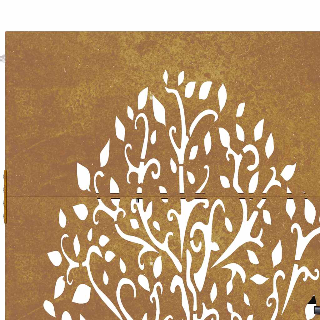 Cancello da giardino 100x75 cm in acciaio Corten con design ad albero | homemem39