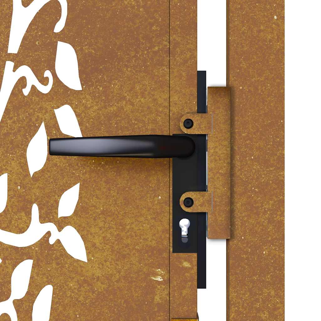 Cancello da giardino 100x100 cm in acciaio Corten con design ad albero | homemem39