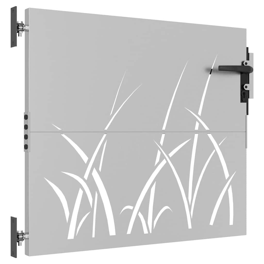 Cancello da giardino 85x75 cm in acciaio Corten con design erba | homemem39