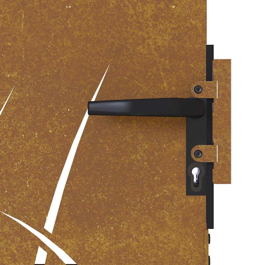 Cancello da giardino 85x175 cm in acciaio Corten con design erba | homemem39
