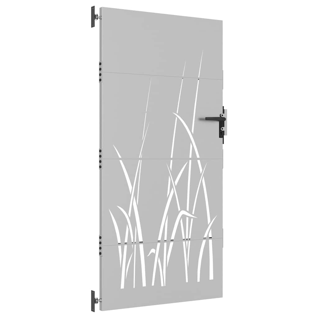 Cancello da giardino 85x200 cm in acciaio Corten con design erba | homemem39