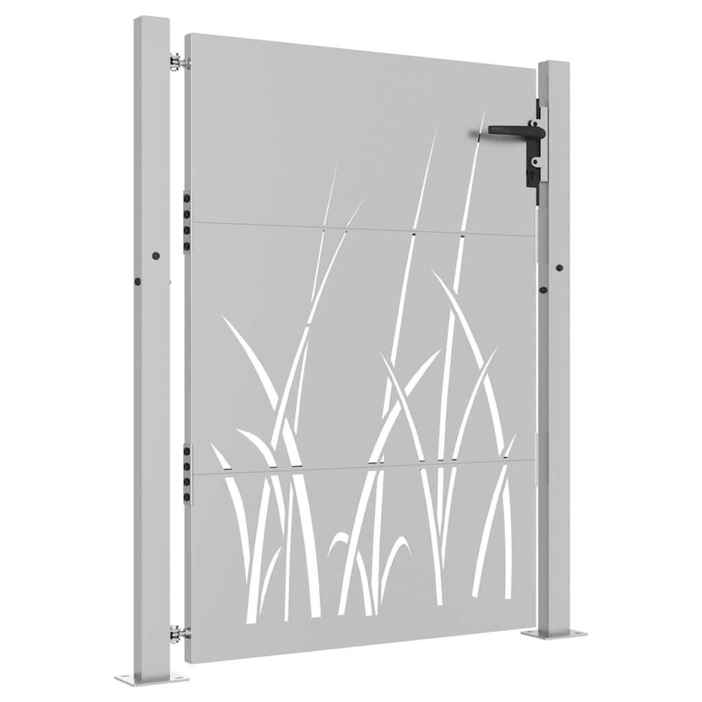 Cancello da giardino 100x150 cm in acciaio Corten con design erba | homemem39