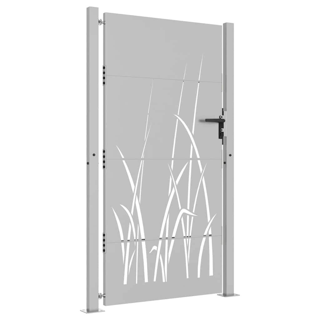 Cancello da giardino 100x175 cm in acciaio Corten con design erba | homemem39