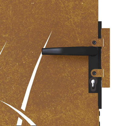 Cancello da giardino 100x175 cm in acciaio Corten con design erba | homemem39