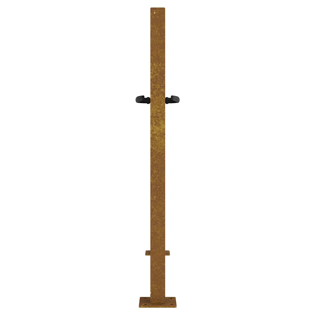 Cancello da giardino 100x75 cm in acciaio Corten e design in bambù | homemem39