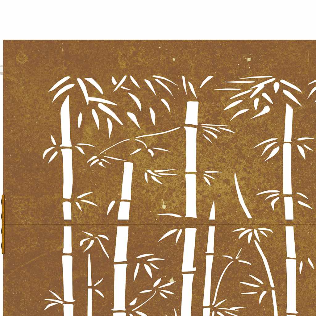 Cancello da giardino 100x75 cm in acciaio Corten e design in bambù | homemem39