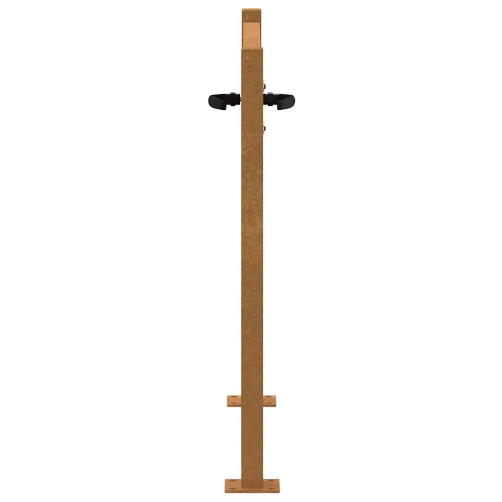 Cancello da giardino 100x100 cm in acciaio Corten e design in bambù | homemem39