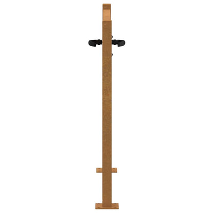 Cancello da giardino 100x100 cm in acciaio Corten e design in bambù | homemem39